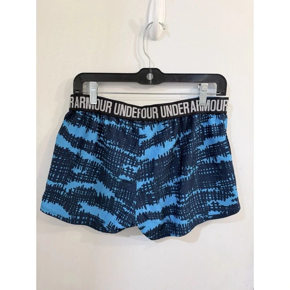 GU UNDER ARMOUR Women's  Shorts SIZE SM Heat Gear Loose Turquoise/Black - Picture 5 of 7